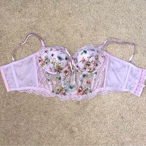 Victoria’s Secret x For Love & Lemons Purple Floral Bustier 34D